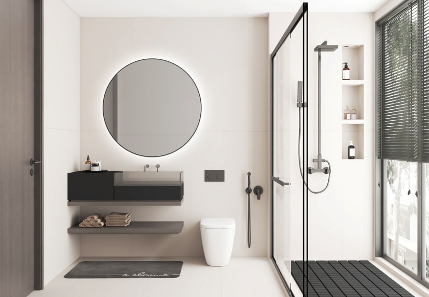 Miroir de salle de bains avec éclairage LED Milan Bruntec environnement 7