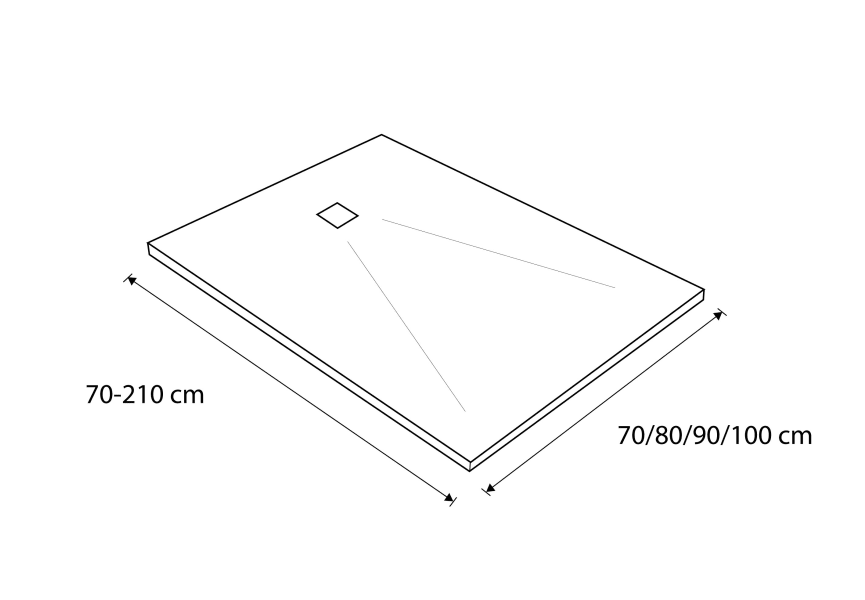 Receveur de douche en résine Stone Plus Bruntec croquis 3
