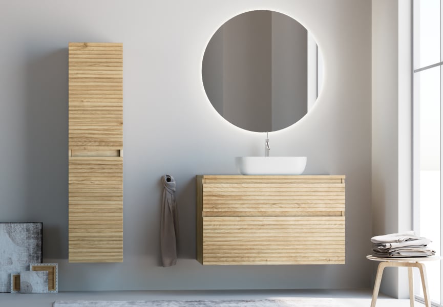 Meubles de salle de bain modernes en bois massif Alpes 1 Bruntec principal 1