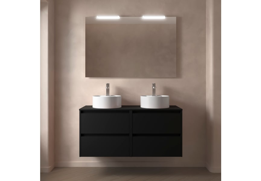 Ensemble de meubles de salle de bains avec plan de toilette en bois Noja Salgar principal 6