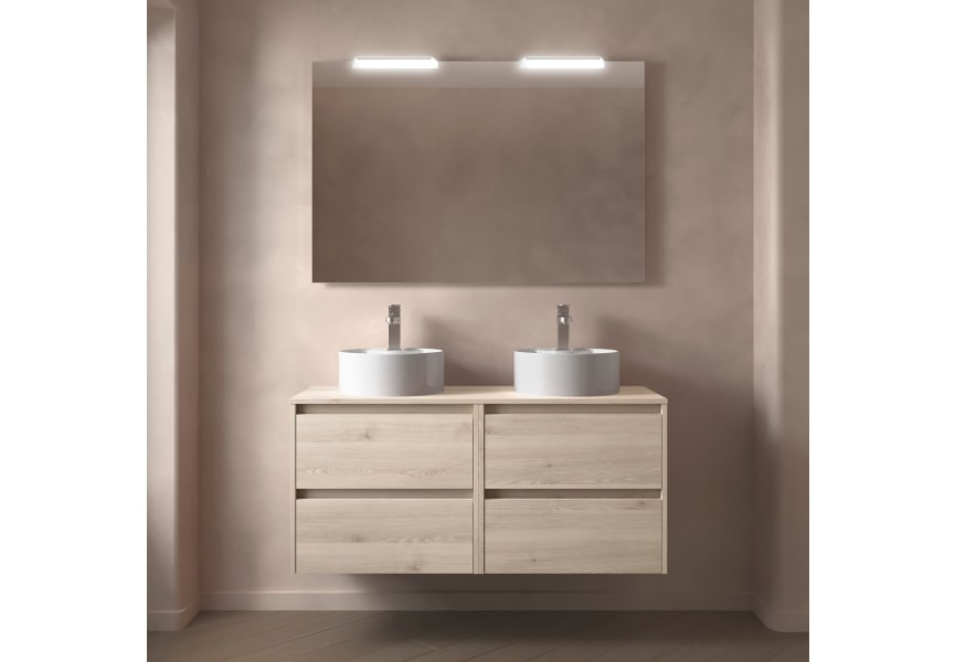 Ensemble de meubles de salle de bains avec plan de toilette en bois Noja Salgar principal 1