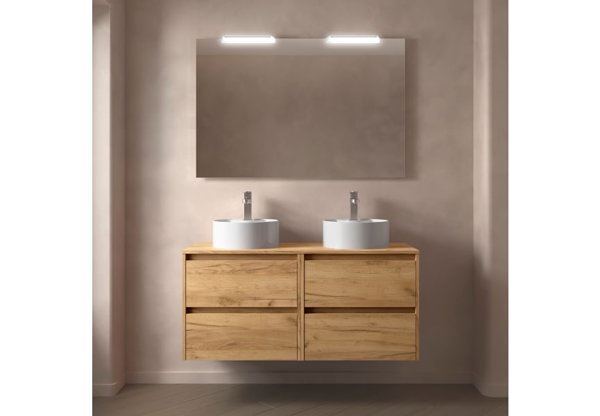Ensemble de meubles de salle de bains avec plan de toilette en bois Noja Salgar principal 2