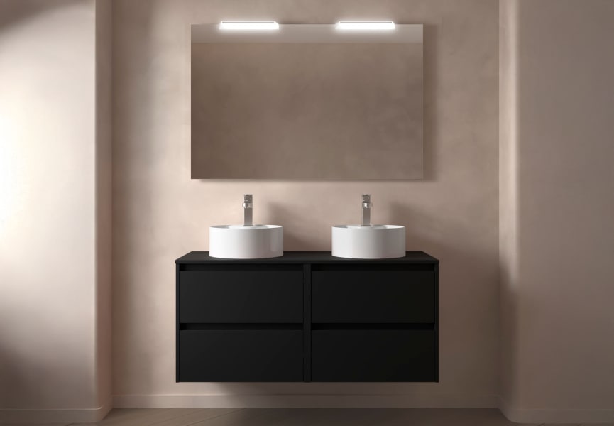 Meubles de salle de bains avec plan de toilette en bois Noja Salgar principal 6