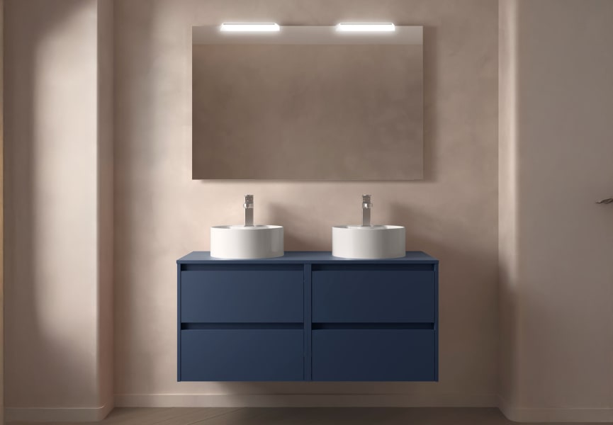 Meubles de salle de bains avec plan de toilette en bois Noja Salgar principal 7