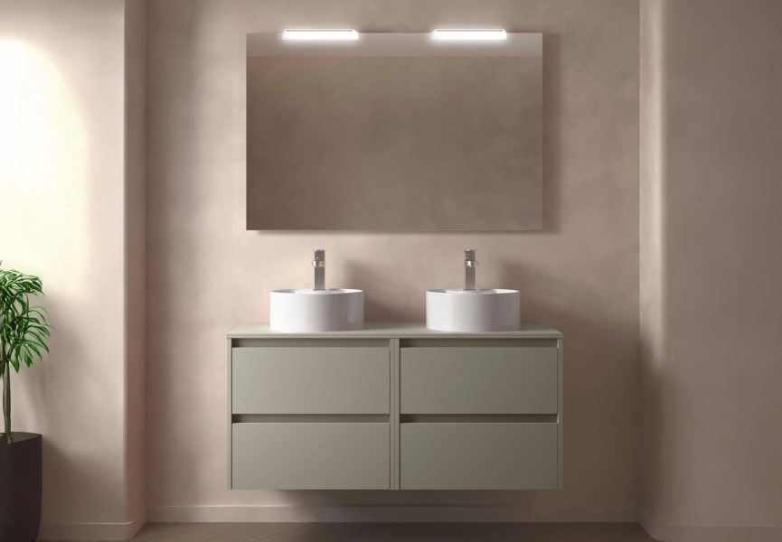 Meubles de salle de bains avec plan de toilette en bois Noja Salgar principal 9