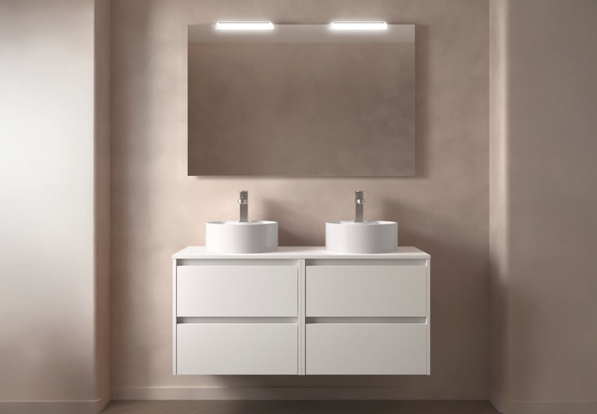 Meubles de salle de bains avec plan de toilette en bois Noja Salgar principal 5