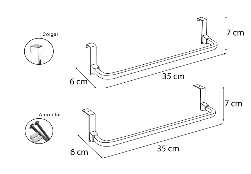 Porte-serviettes de meuble 501 Bruntec croquis 2