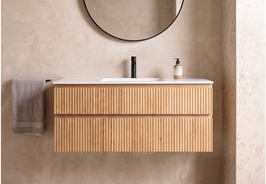 Ensemble de meuble de salle de bains en bois massif Alpes Bruntec principal 3