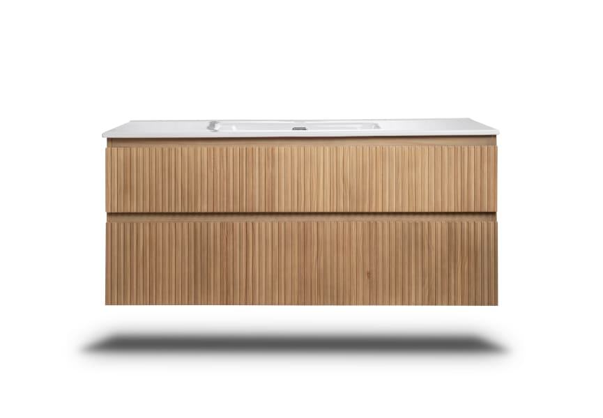 Ensemble de meuble de salle de bains en bois massif Alpes Bruntec détail 4