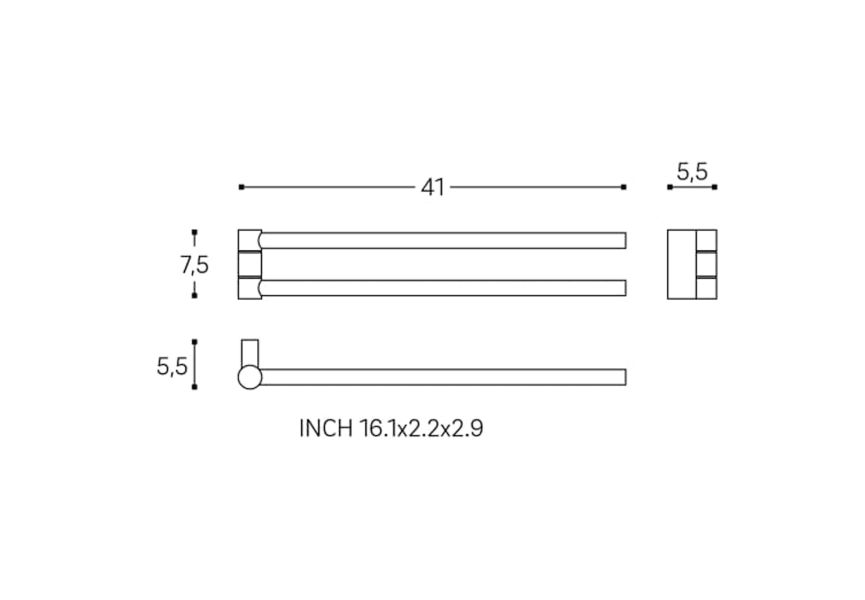 Porte-serviettes de salle de bain pivotant Project Cosmic croquis 7