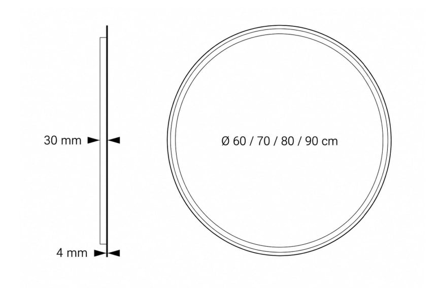 Miroir de salle de bains avec l'éclairage LED Ring Bruntec croquis 4