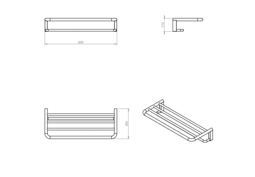 Projet Cosmic étagère de salle de bain porte-serviettes croquis 6
