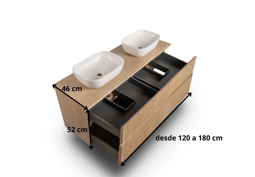 Meuble de salle de bains en bois massif rainuré Alpes 9 Bruntec croquis 8