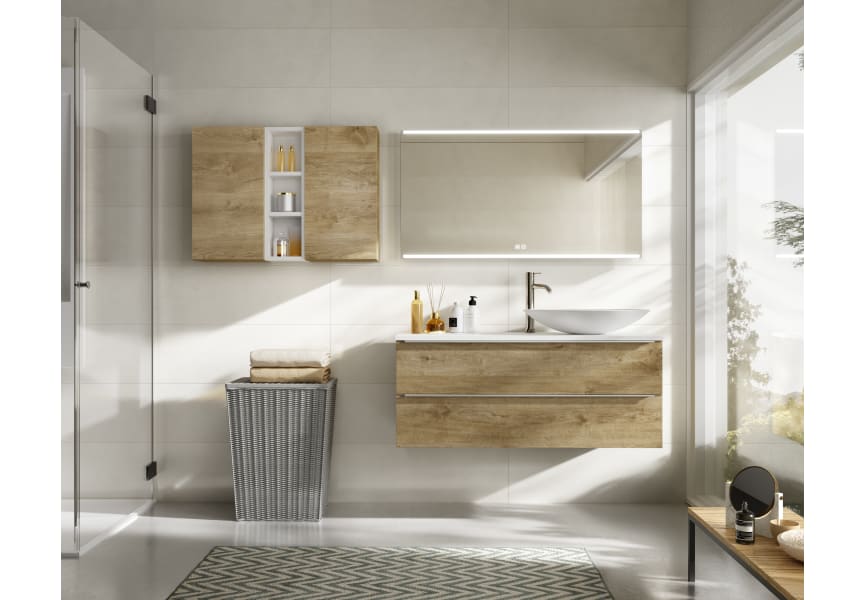 Coycama Landes meuble de salle de bain en bois avec plan de toilette en bois principal 0