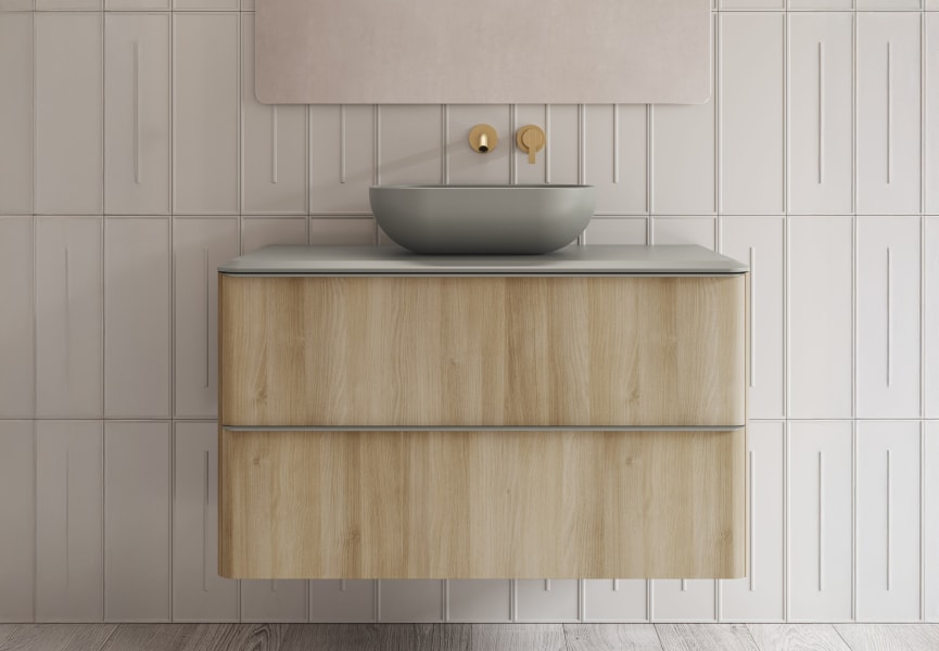 Meuble de salle de bains avec plan de toilette en résine arena Dai Top Royo détail 6