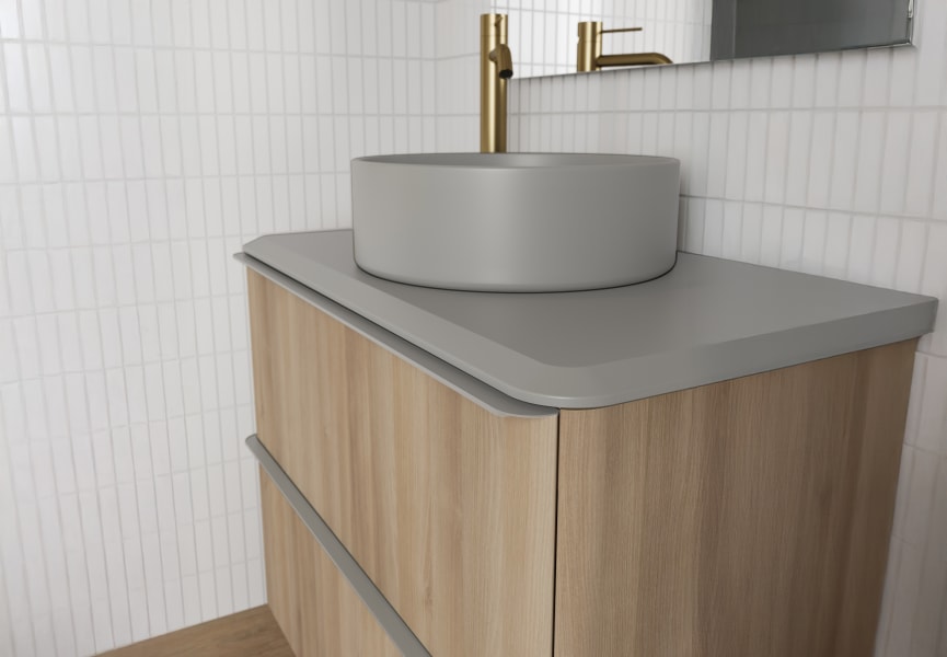 Meuble de salle de bains avec plan de toilette en résine arena Dai Top Royo détail 5