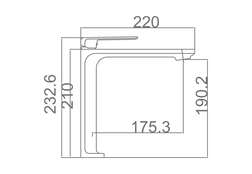 Robinet de lavabo Fiyi Imex croquis 3