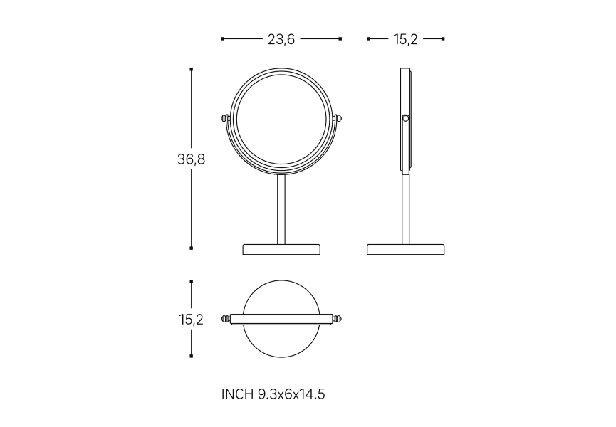 Miroir rond Cosmic Essentials croquis 2