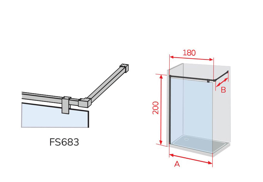 Paroi de douche Fresh Salomon Kassandra (FS683) croquis 3