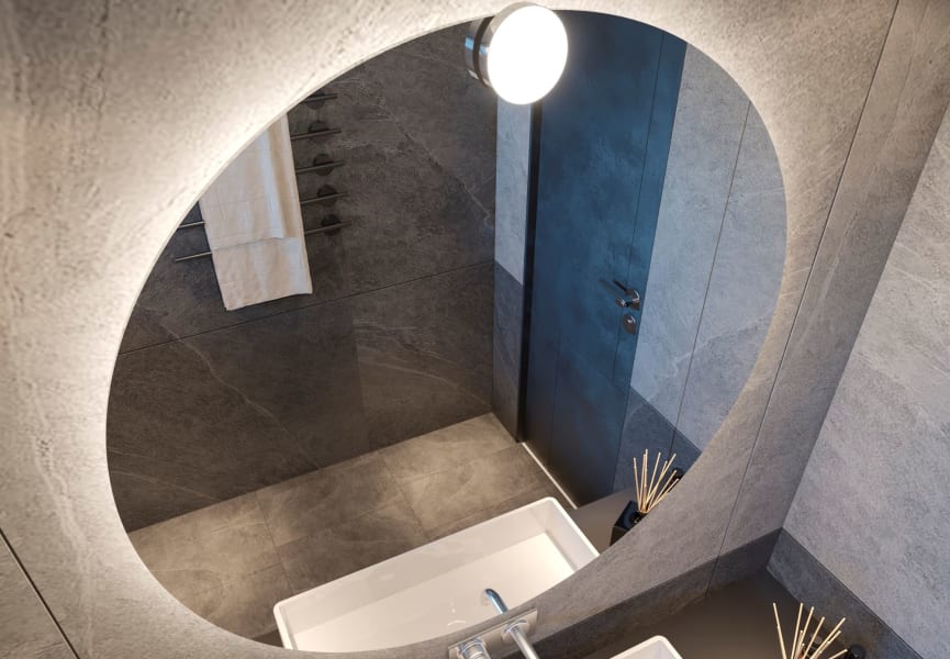 Miroir de salle de bains avec éclairage LED Sun Bruntec détail 5