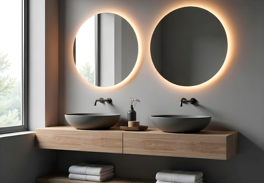 Miroir de salle de bains avec éclairage LED Sun Bruntec principal 3