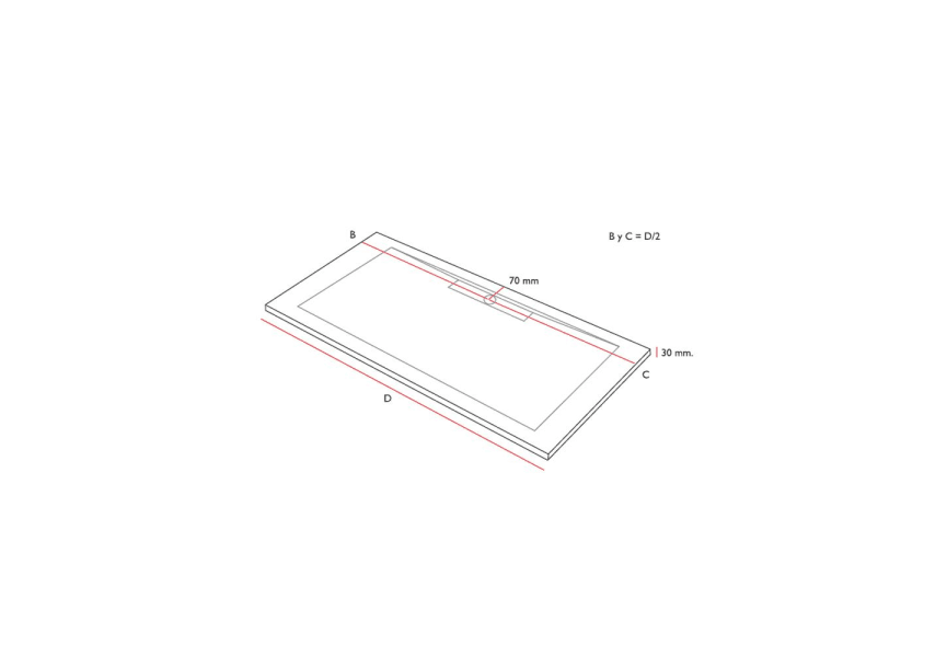 Receveur de douche en résine Design Tiden Bruntec croquis 5