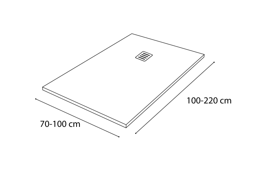 Receveur de douche en Solid Surface Corian DuPont Antares Hidronatur croquis 2