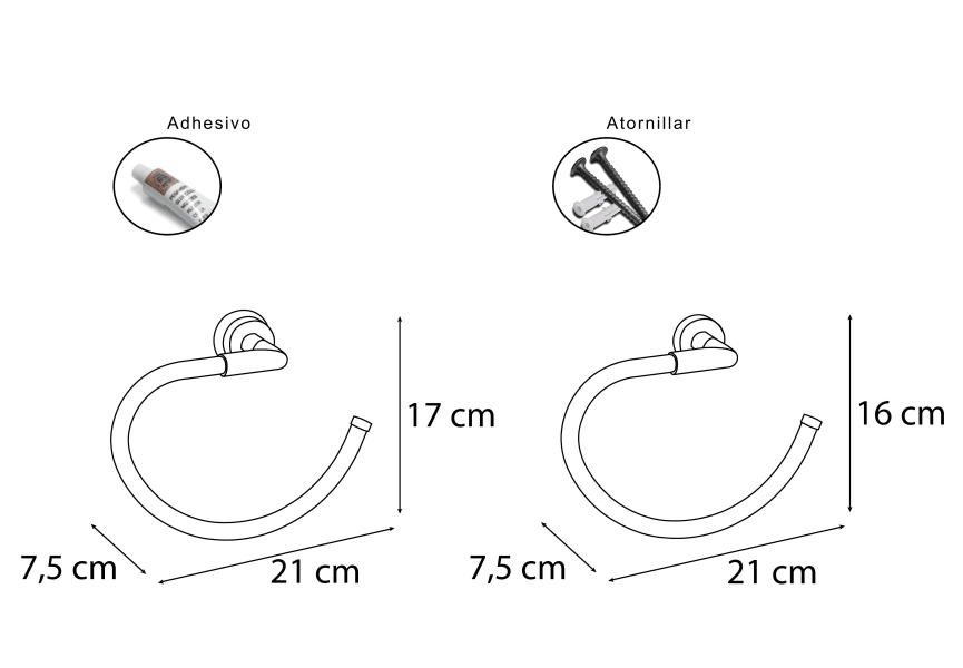 Anneau porte-serviette Forest Mediterranea del baño croquis 1