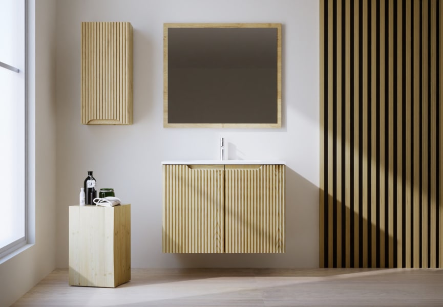 Ensemble de meubles de salle de bains en bois massif Bruntec Alpes 14 principal 1