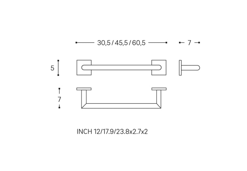 Porte-serviettes de bain Square Duo Cosmic croquis 5
