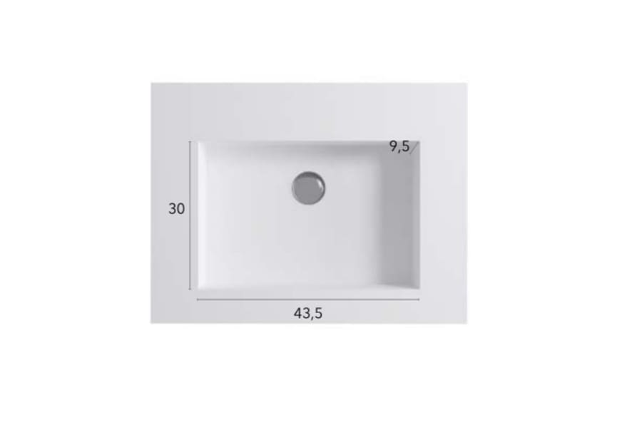 Lavabo suspendu Miami Bruntec croquis 3