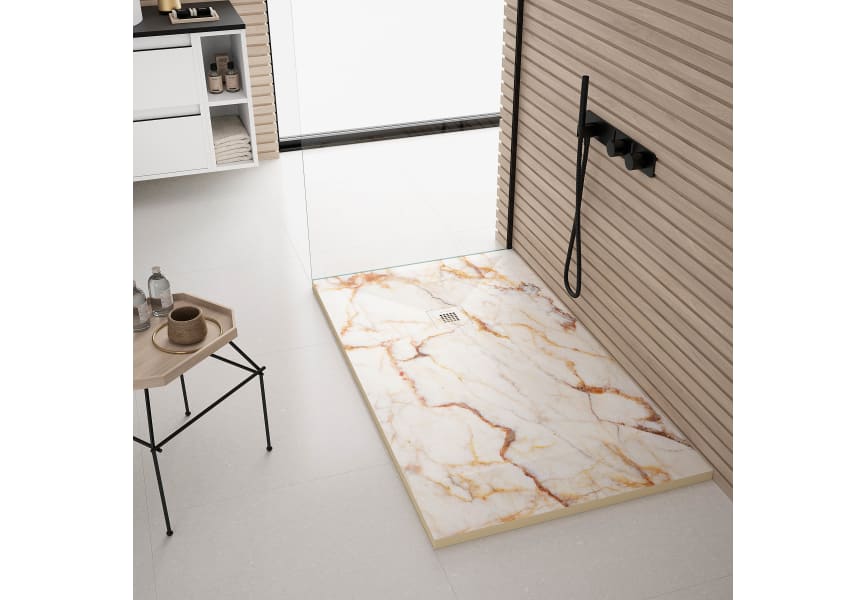 Receveurs de douche en résine décorés Stone 3D Marbre Bruntec environnement 6