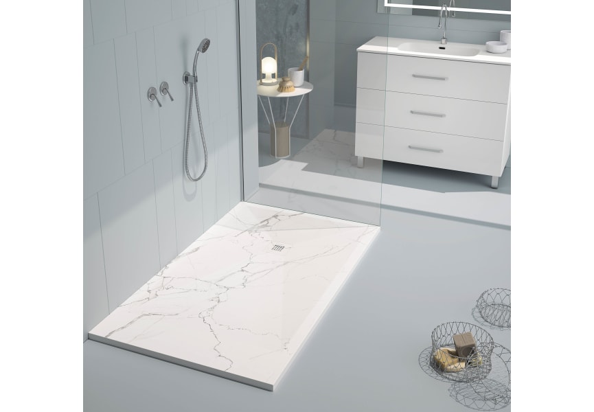 Receveurs de douche en résine décorés avec Stone 3D Bruntec Marble option 16