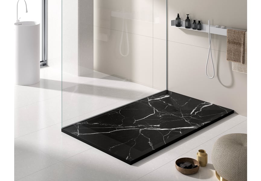 Receveurs de douche en résine décorés avec Stone 3D Bruntec Marble environnement 2