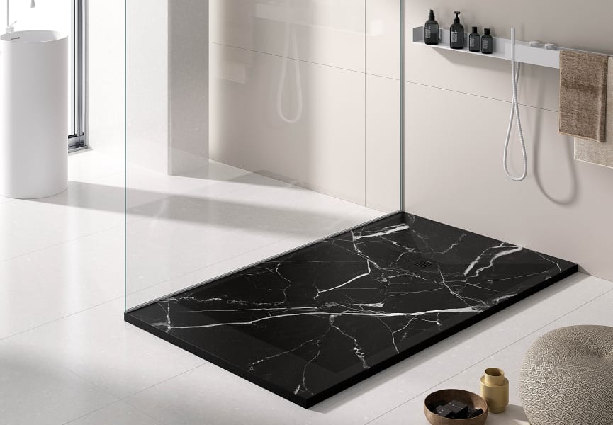 Receveurs de douche en résine décorés Stone 3D Marbre Bruntec option 15