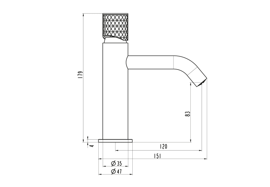 Robinet de lavabo Helios GME croquis 7