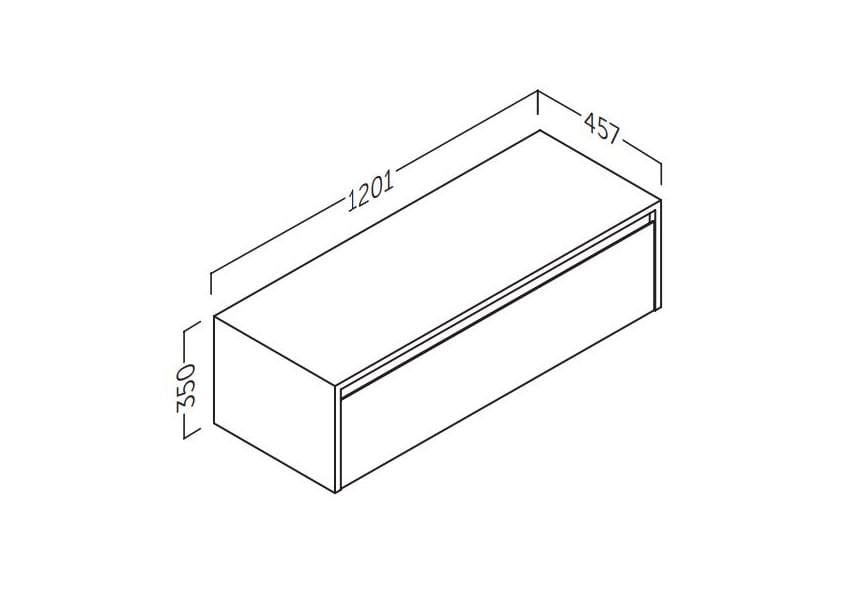Meuble de salle de bains Lambda avec plan de toilette en bois Coycama croquis 17
