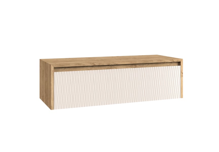 Meuble de salle de bains Lambda avec plan de toilette en bois Coycama principal 6