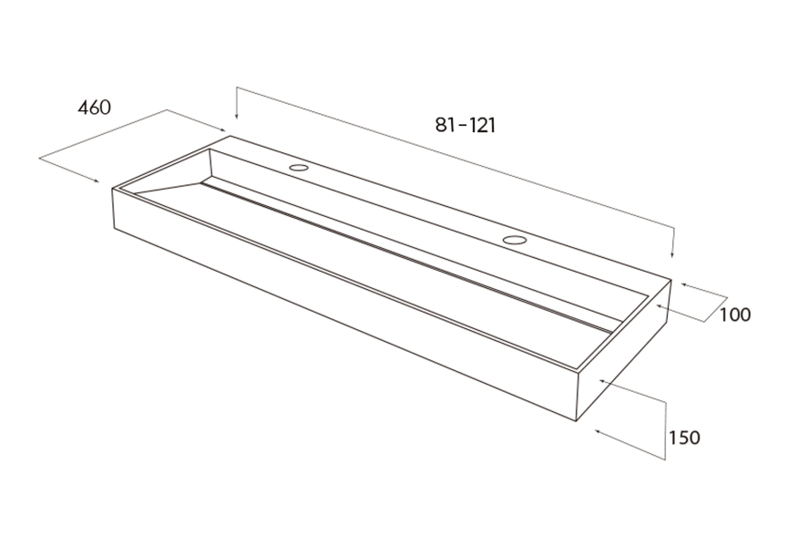 Vasque de salle de bains suspendue Quarter par Art and Bath croquis 2
