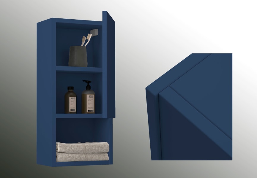 Colonne de salle de bain Lia Bruntec avec 1 porte et étagère environnement 11