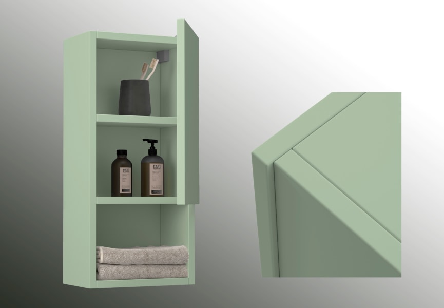 Colonne de salle de bain Lia Bruntec avec 1 porte et étagère environnement 13