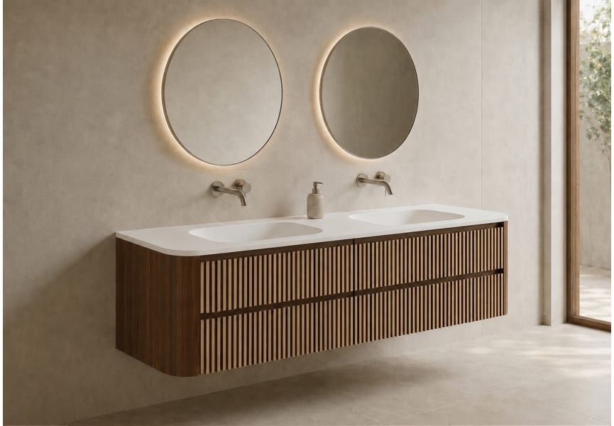 Ensemble de meuble de salle de bains avec lavabo en Solid Surface « Duna » de Bruntec principal 8