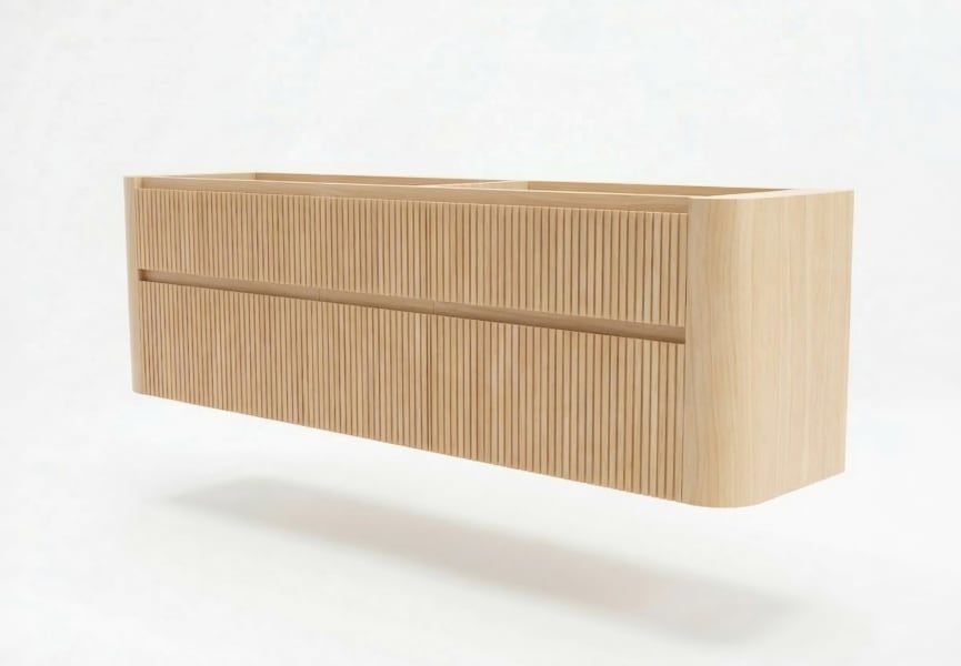 Ensemble de meuble de salle de bains avec lavabo en Solid Surface « Duna » de Bruntec principal 3