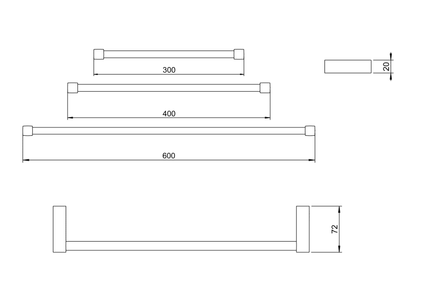 Porte-serviettes de salle de bains Metric Cosmic croquis 8