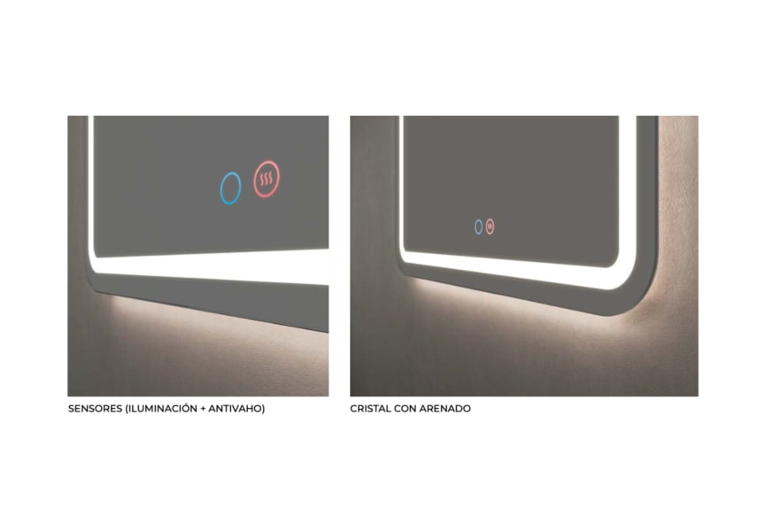 Miroir de salle de bain avec éclairage LED Grecia Ledimex détail 6