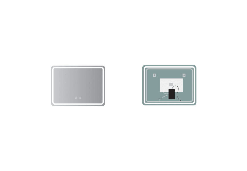 Miroir de salle de bain avec éclairage LED Grecia Ledimex croquis 10