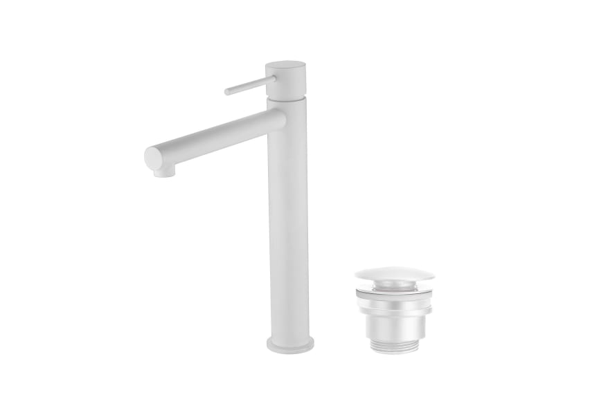 Milos Imex robinet de lavabo à bec haut + pack de bondes click-clack principal 1