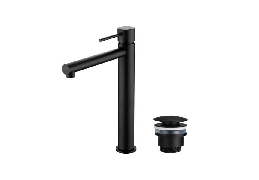 Milos Imex robinet de lavabo à bec haut + pack de bondes click-clack principal 2