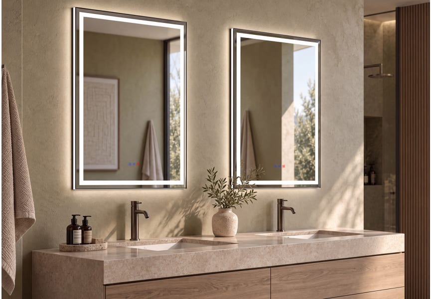 Miroir de salle de bains avec l'éclairage LED Orion Bruntec environnement 6