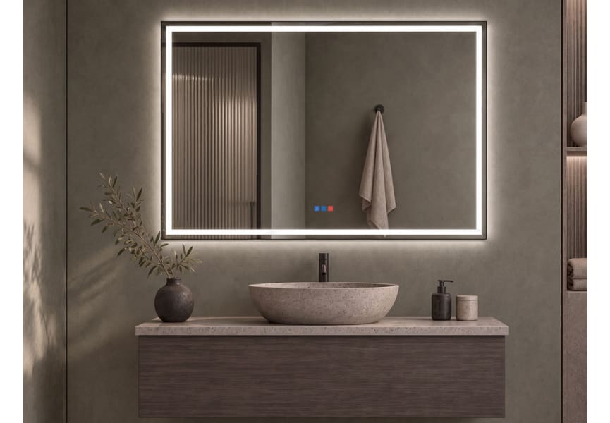 Miroir de salle de bains avec l'éclairage LED Orion Bruntec principal 0